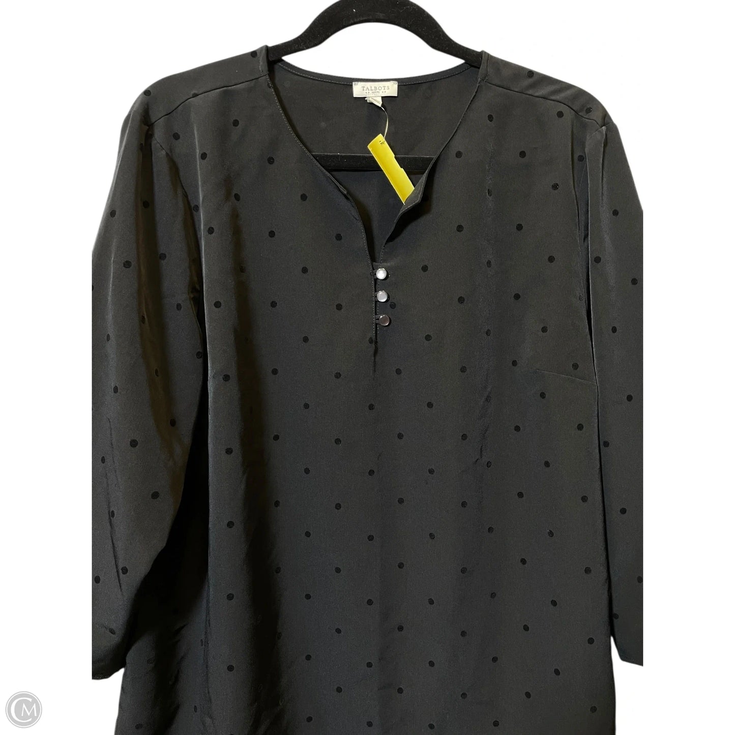 Blouse Long Sleeve By Talbots In Black, Size: Xl