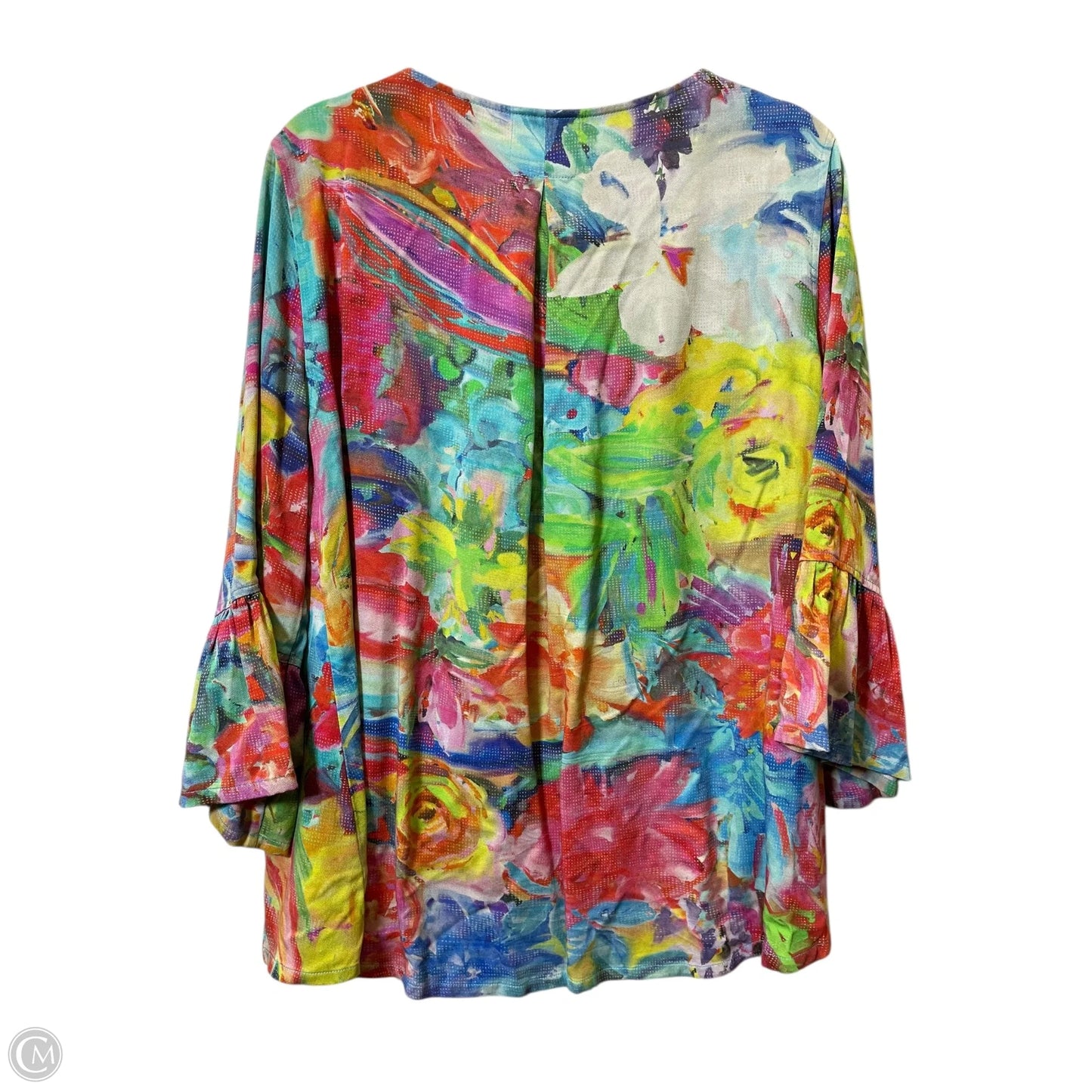 Top 3/4 Sleeve By John Mark In Multi-colored, Size: L