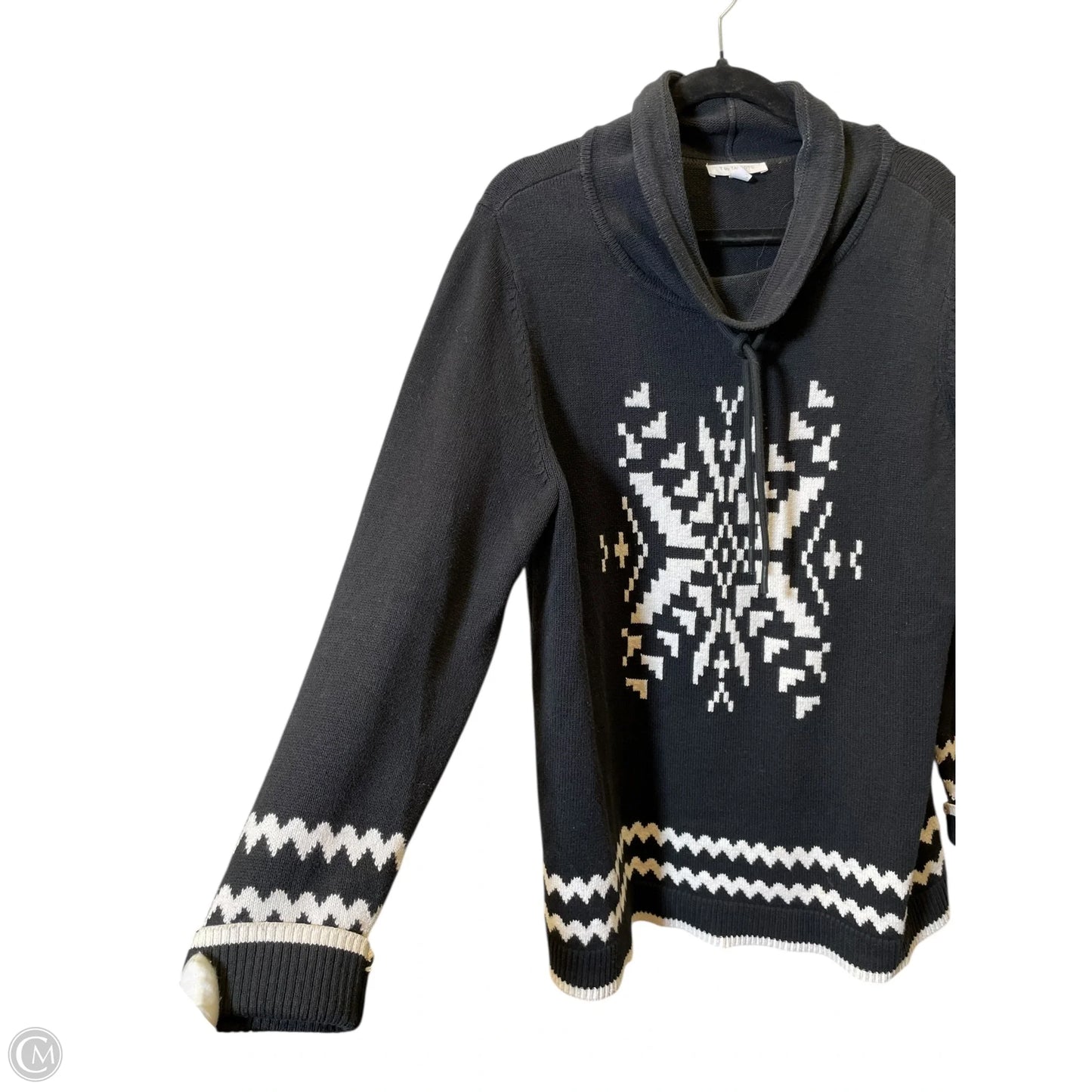 Sweatshirt Collar By Clothes Mentor In Black & White, Size: Xl