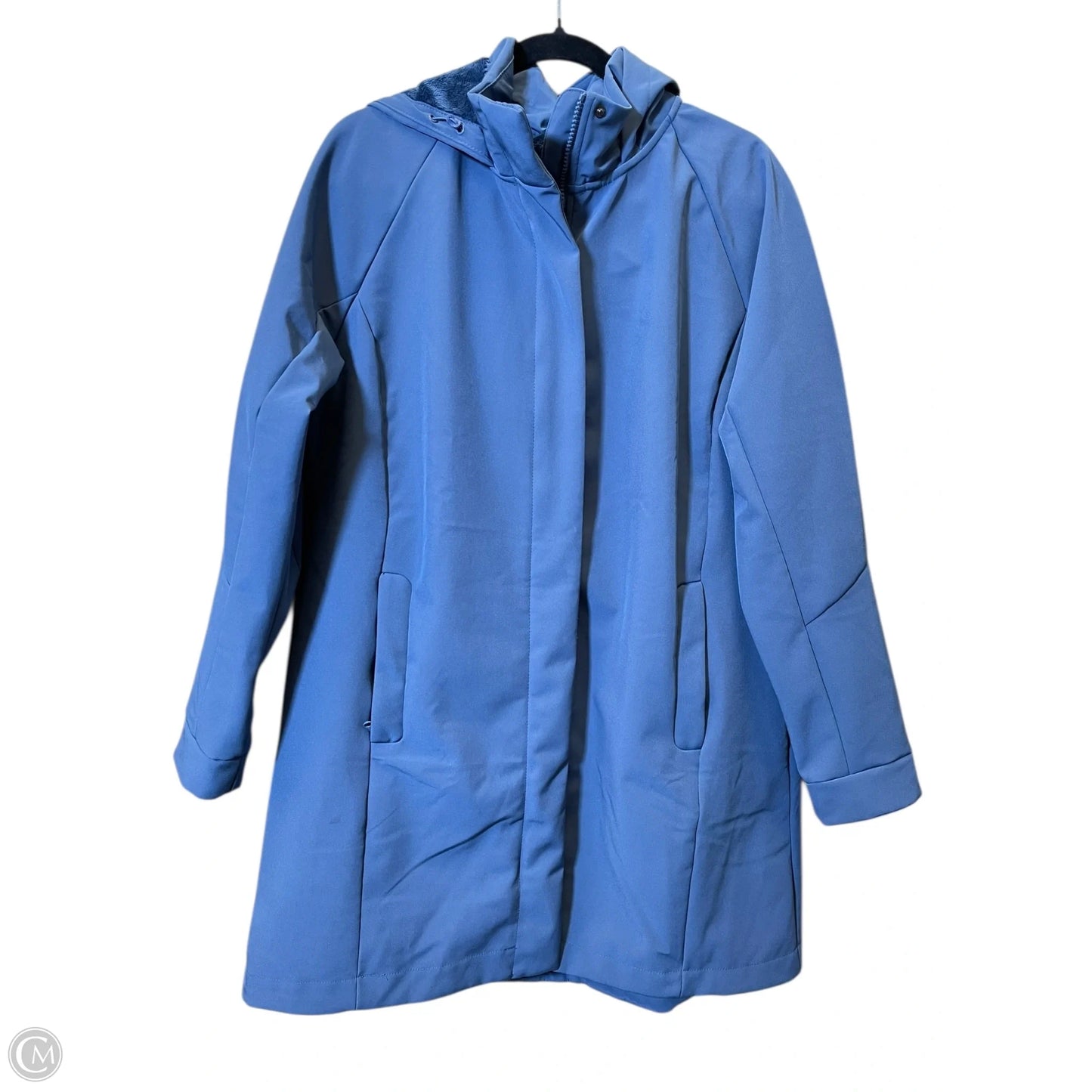 Coat Trench Coat By Mondetta In Blue, Size: Xl