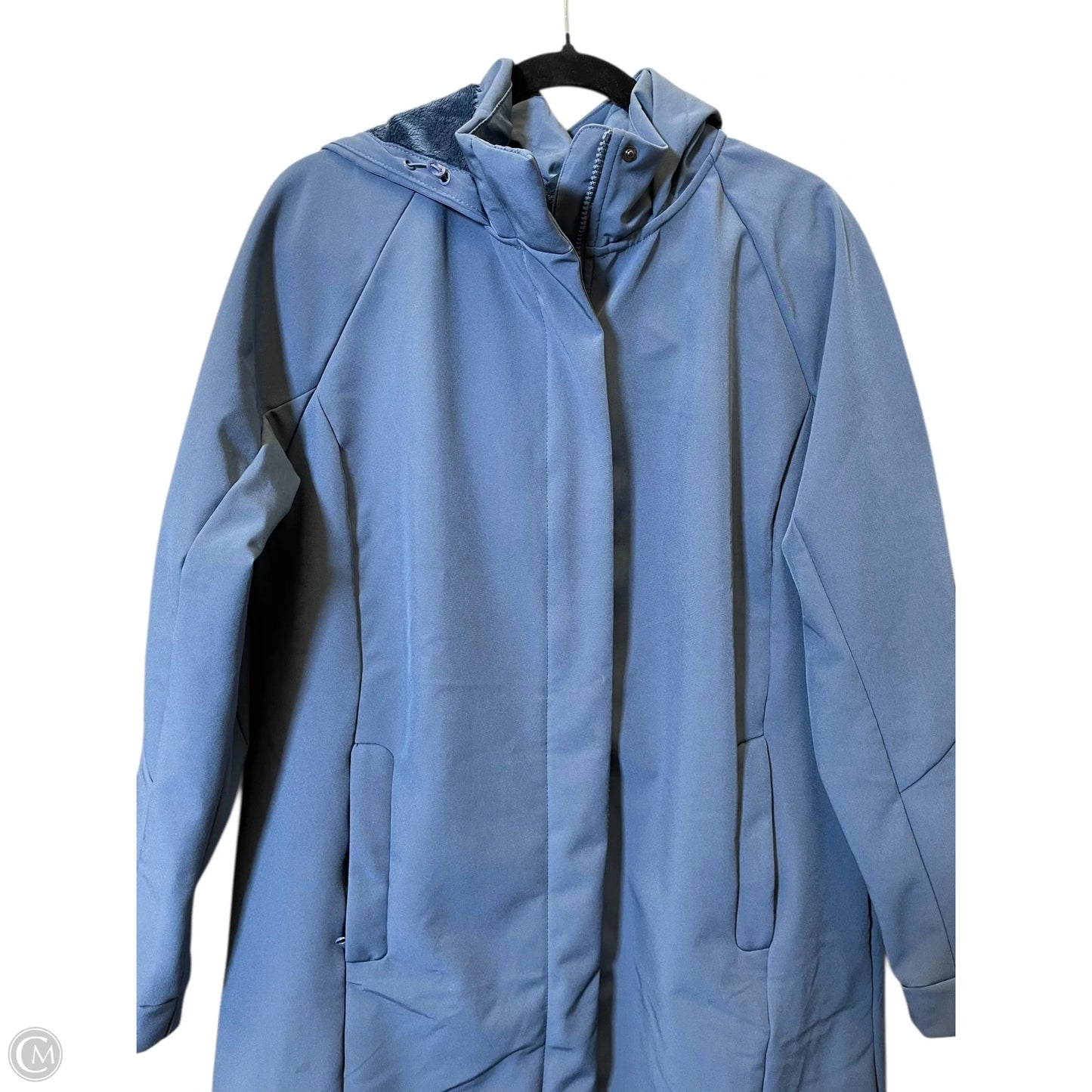 Coat Trench Coat By Mondetta In Blue, Size: Xl
