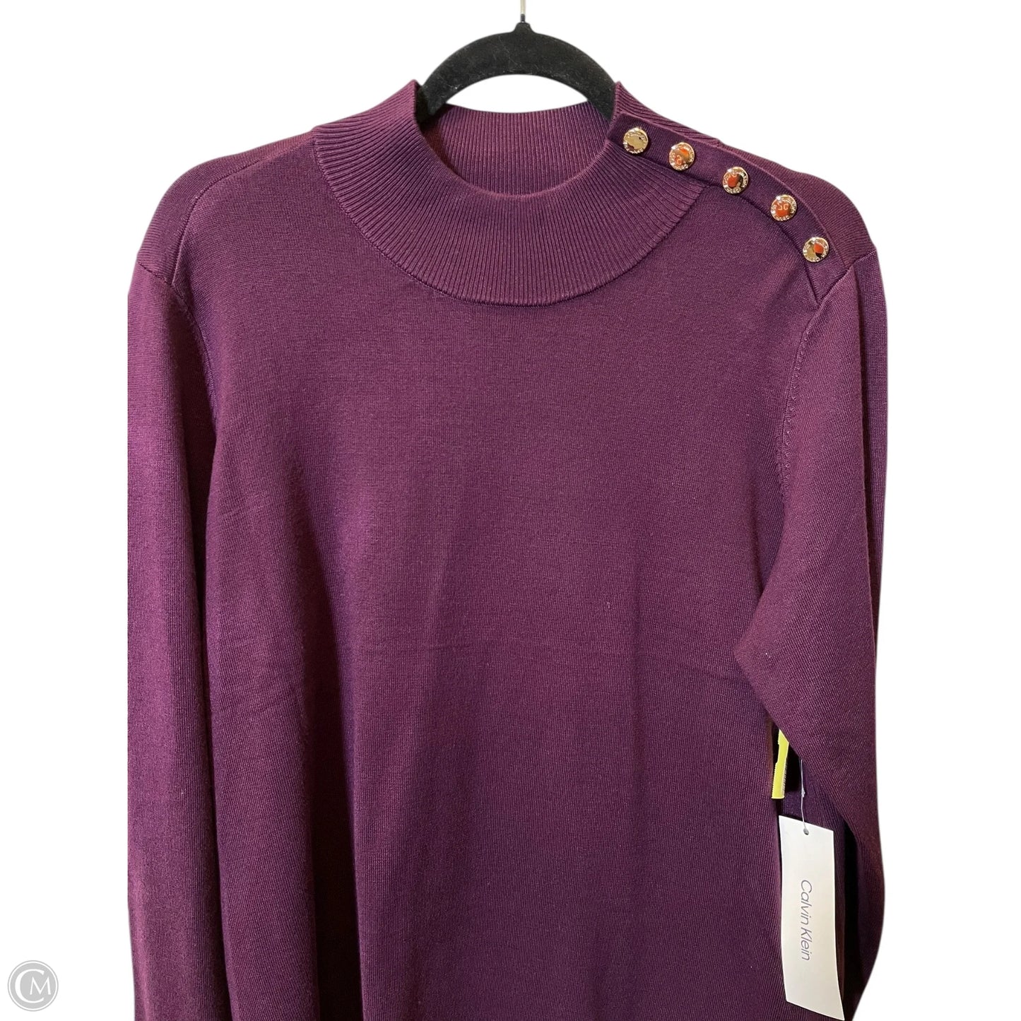 Sweater By Calvin Klein In Purple, Size: Xl