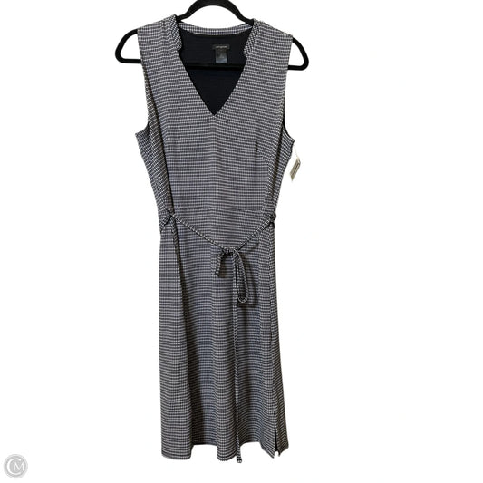 Dress Casual Midi By Ann Taylor In Black & White, Size: M