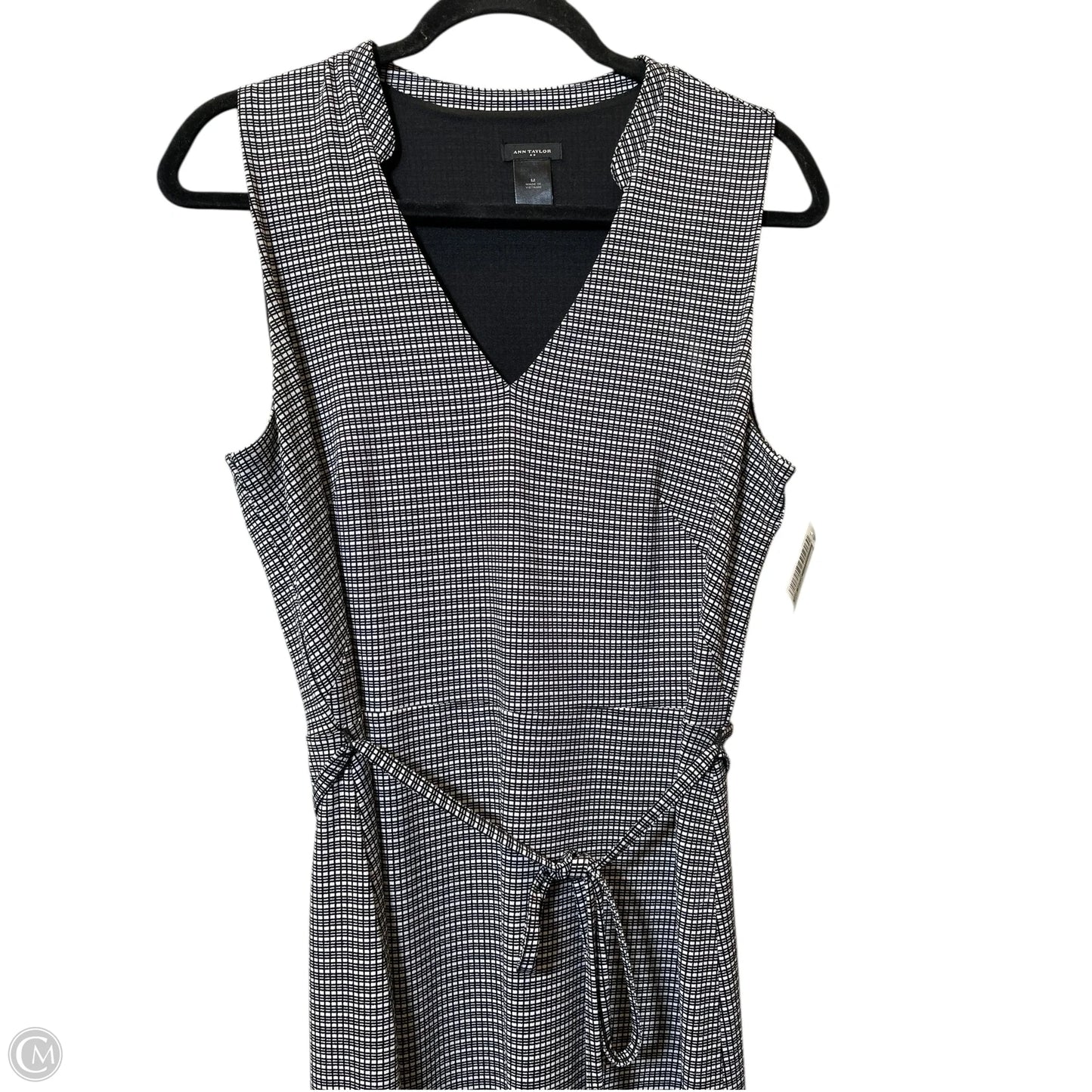 Dress Casual Midi By Ann Taylor In Black & White, Size: M