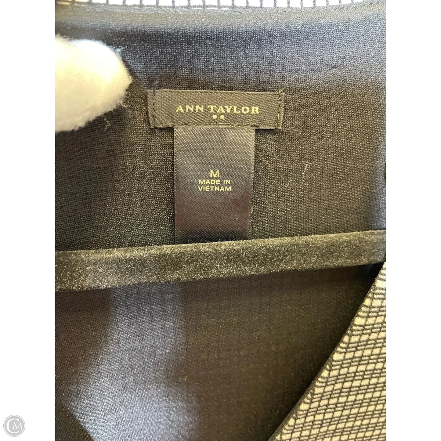 Dress Casual Midi By Ann Taylor In Black & White, Size: M