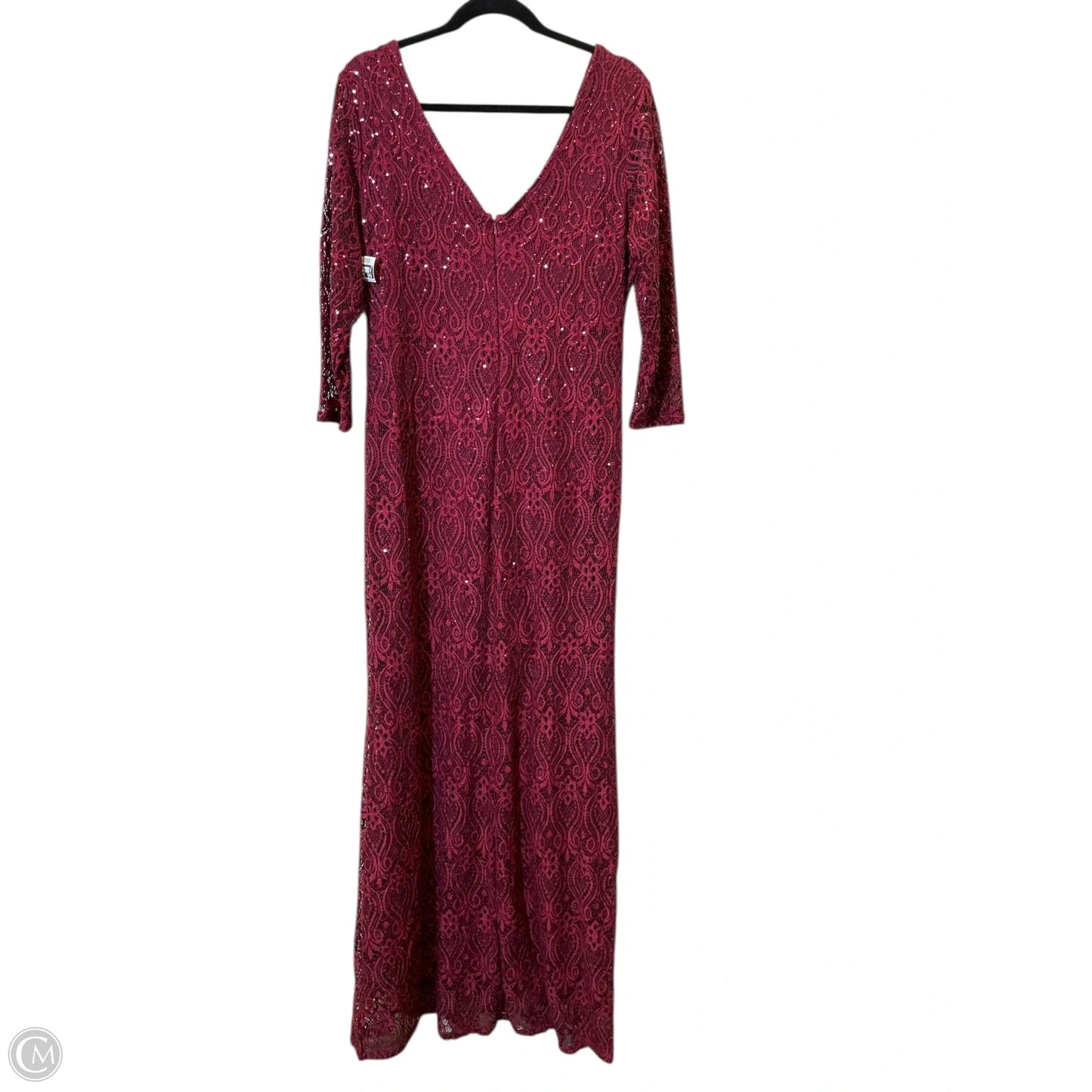 Dress Party Long By Clothes Mentor In Maroon, Size: 16
