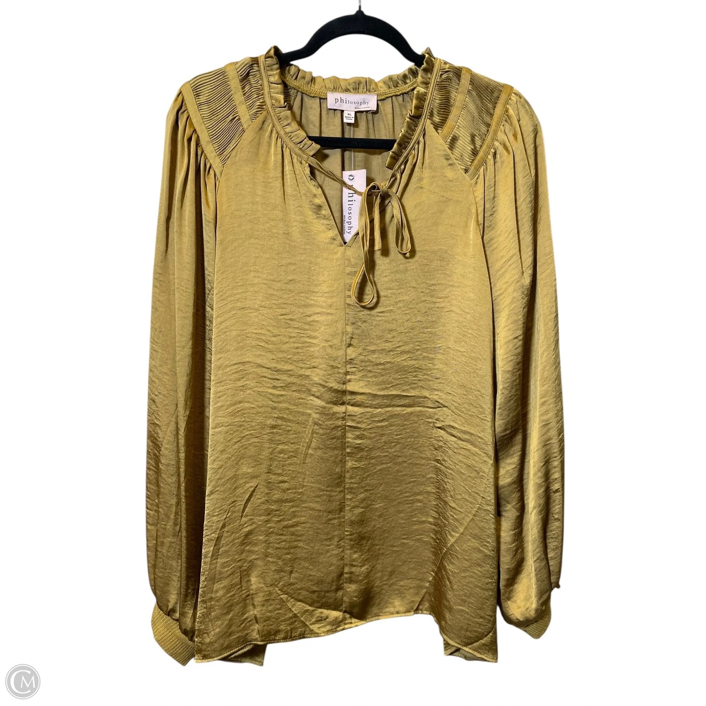 Blouse Long Sleeve By Philosophy In Yellow, Size: Xl