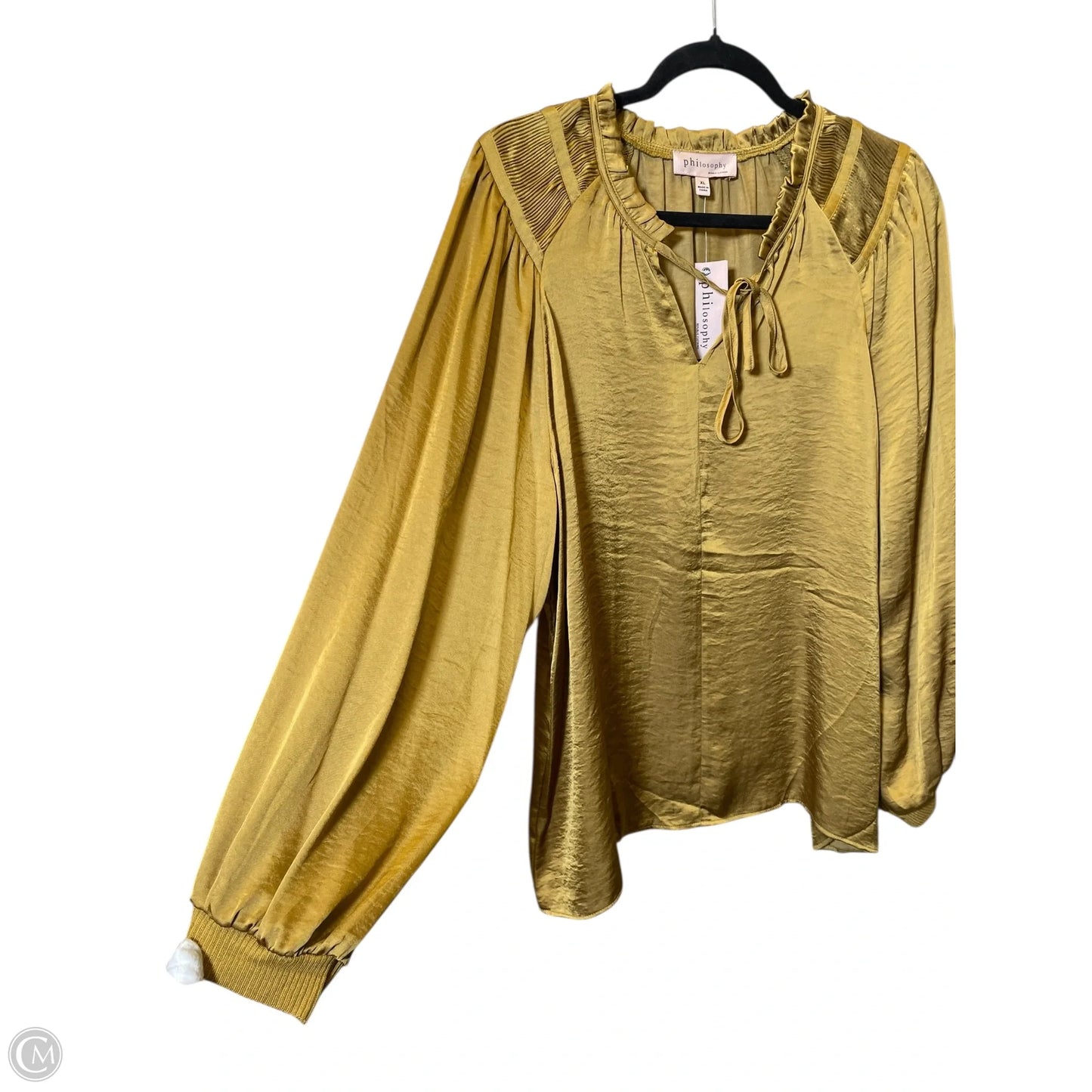 Blouse Long Sleeve By Philosophy In Yellow, Size: Xl