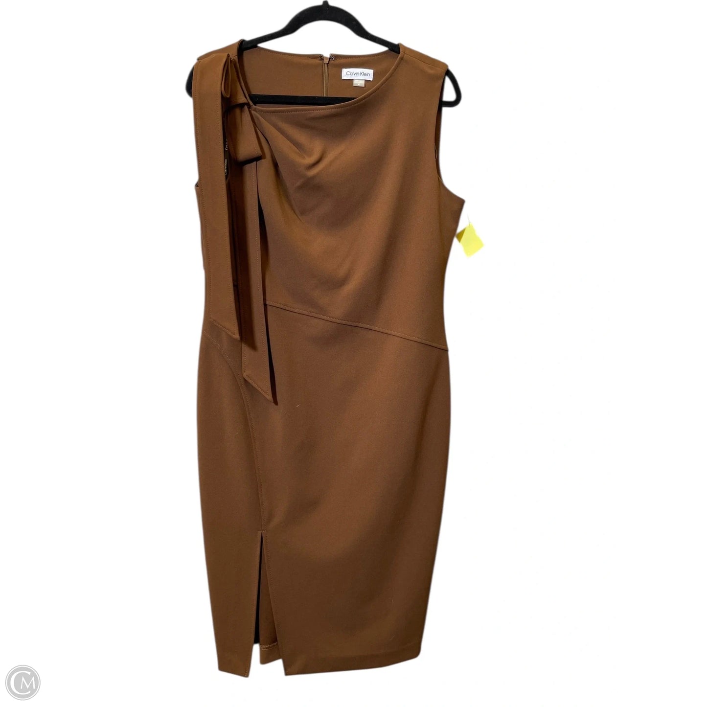 Dress Casual Midi By Calvin Klein In Brown, Size: L