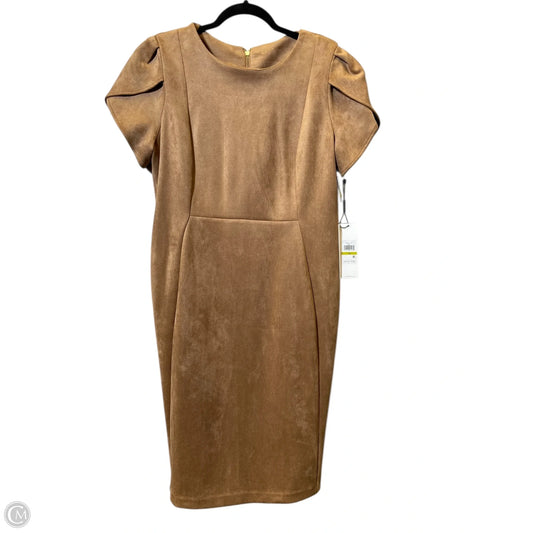 Dress Casual Midi By Calvin Klein In Beige, Size: L