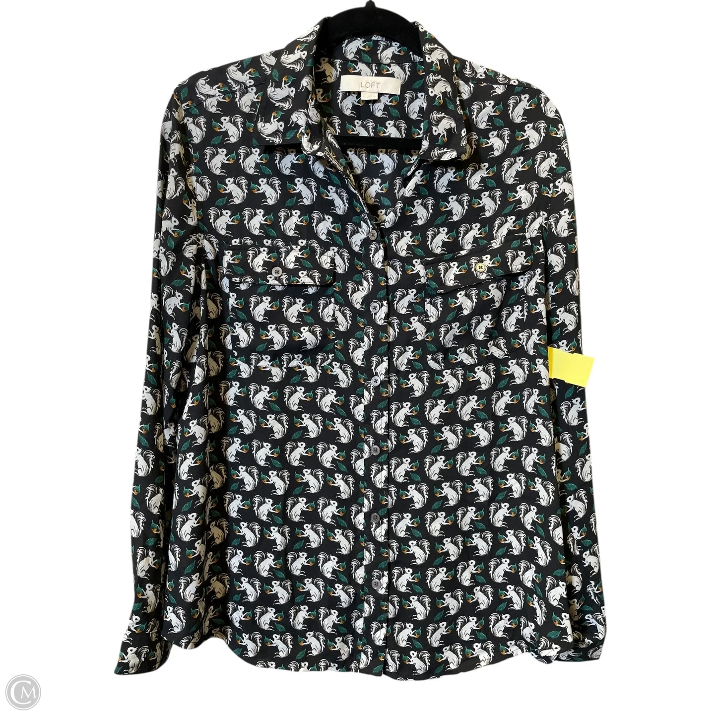 Blouse Long Sleeve By Loft In Multi-colored, Size: L