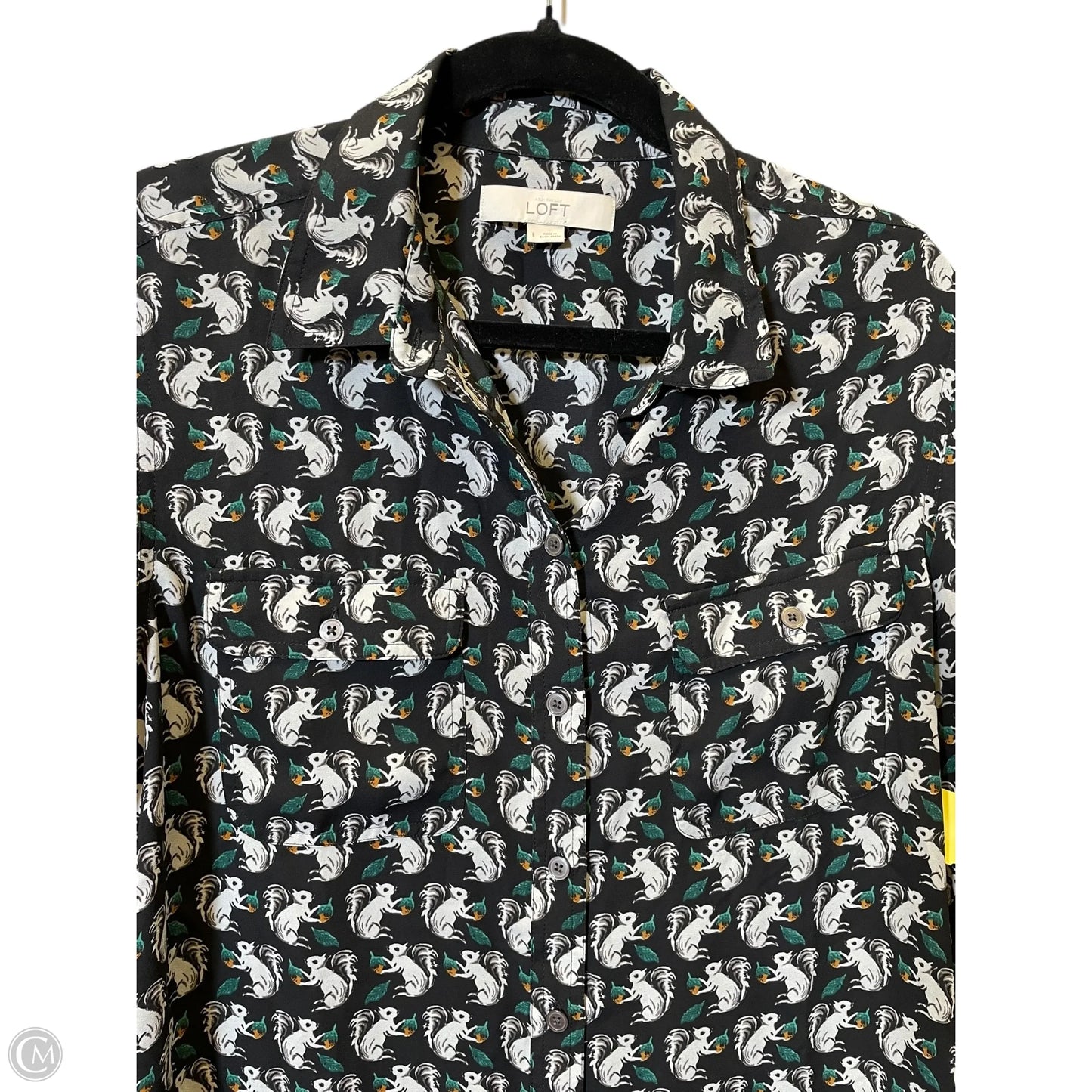 Blouse Long Sleeve By Loft In Multi-colored, Size: L