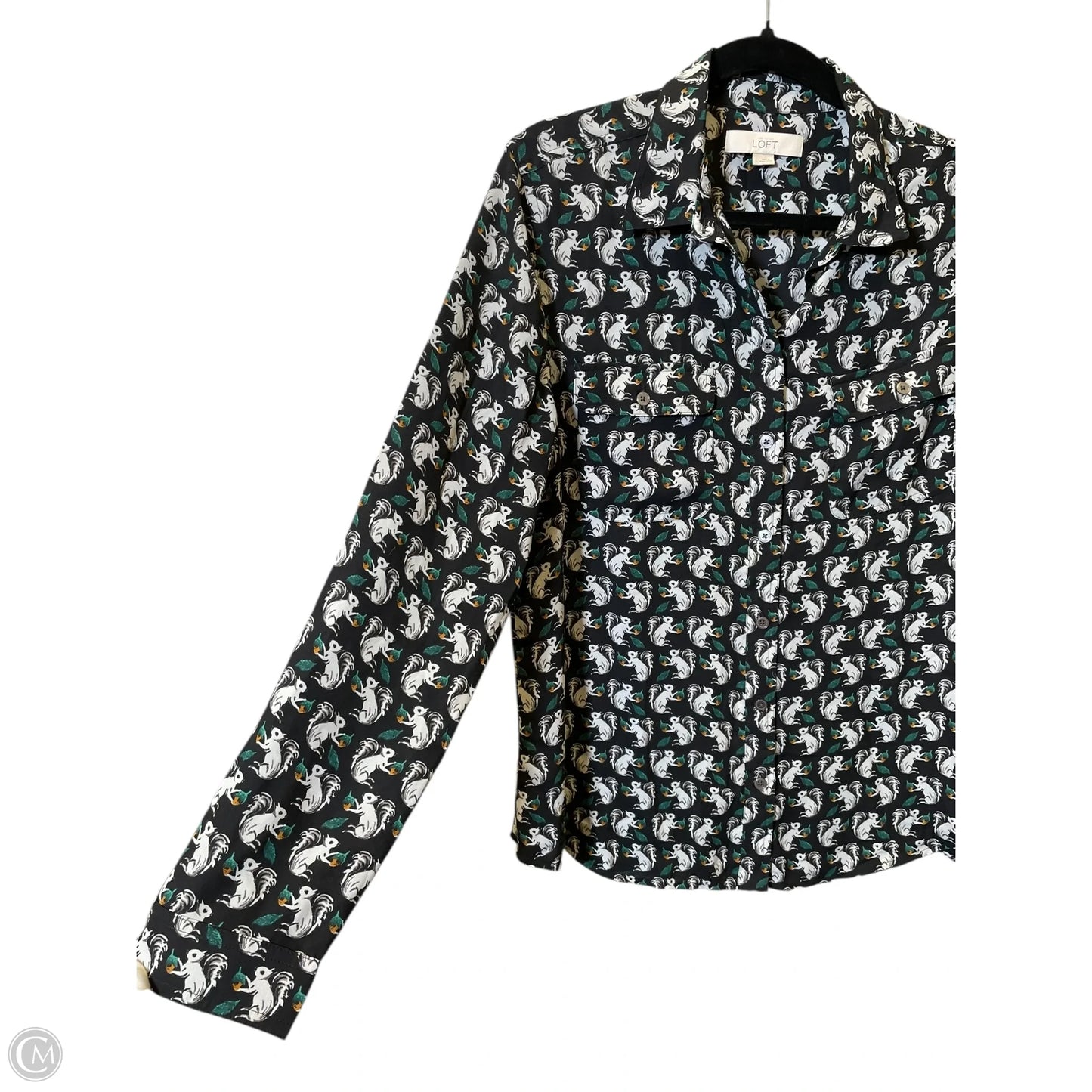 Blouse Long Sleeve By Loft In Multi-colored, Size: L