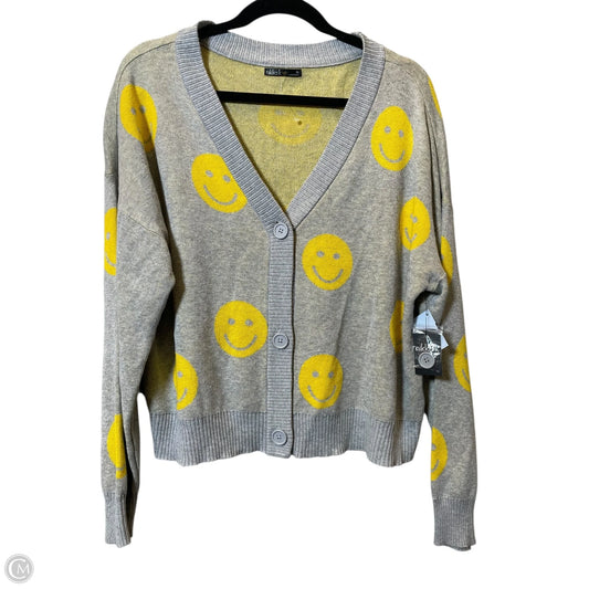 Cardigan By Clothes Mentor In Grey & Yellow, Size: Xl