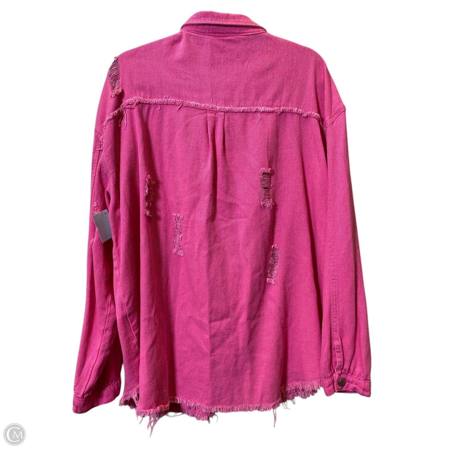 Jacket Denim By Clothes Mentor In Pink, Size: 2x