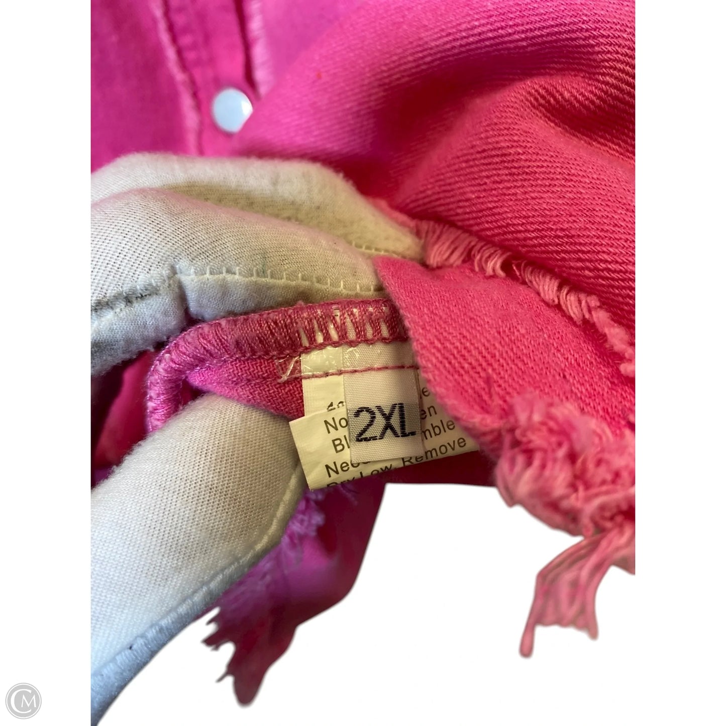 Jacket Denim By Clothes Mentor In Pink, Size: 2x