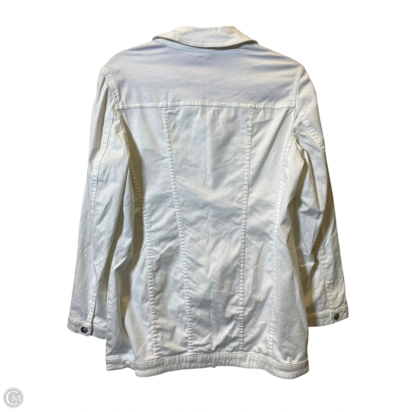 Jacket Denim By Chicos In White, Size: M