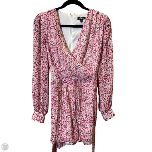 Romper By Express In Pink & White, Size: S