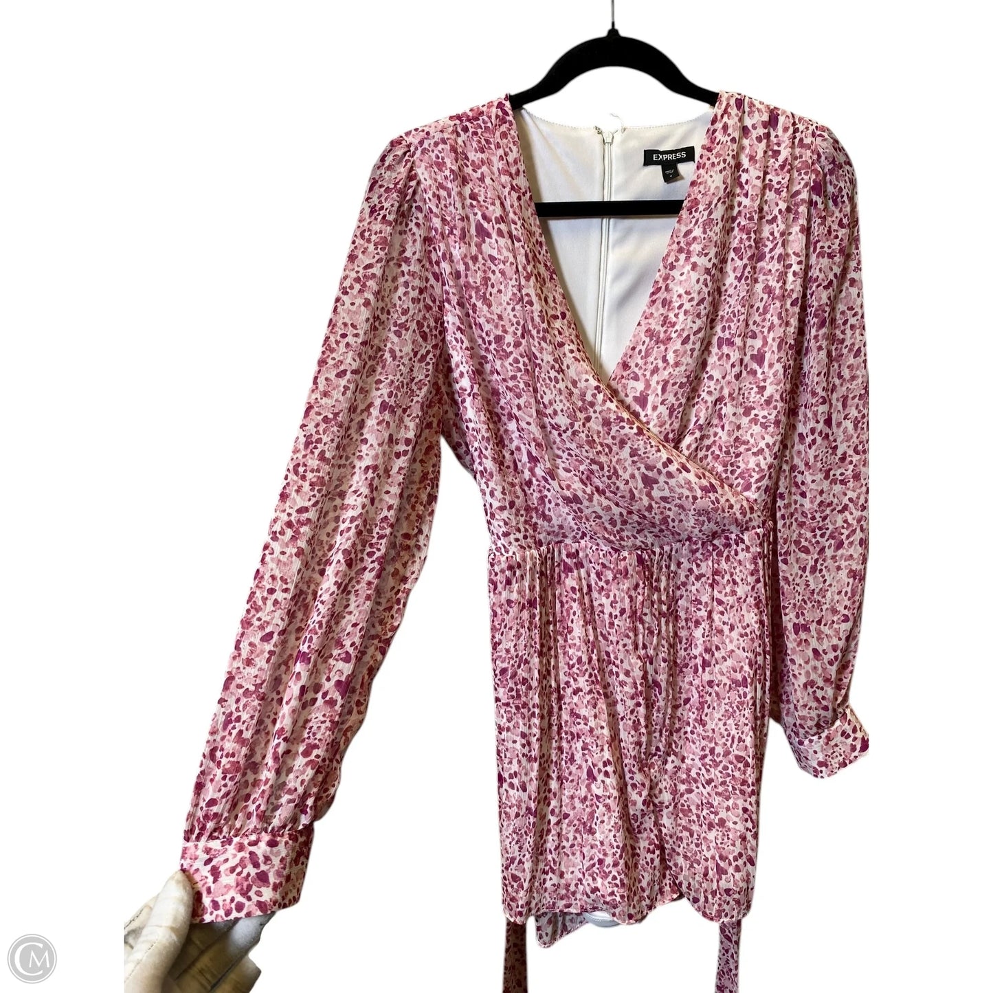 Romper By Express In Pink & White, Size: S