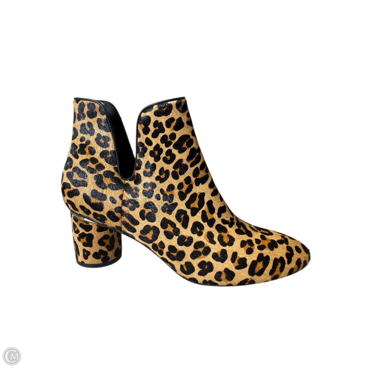 Boots Ankle Heels By Chicos In Animal Print, Size: 8