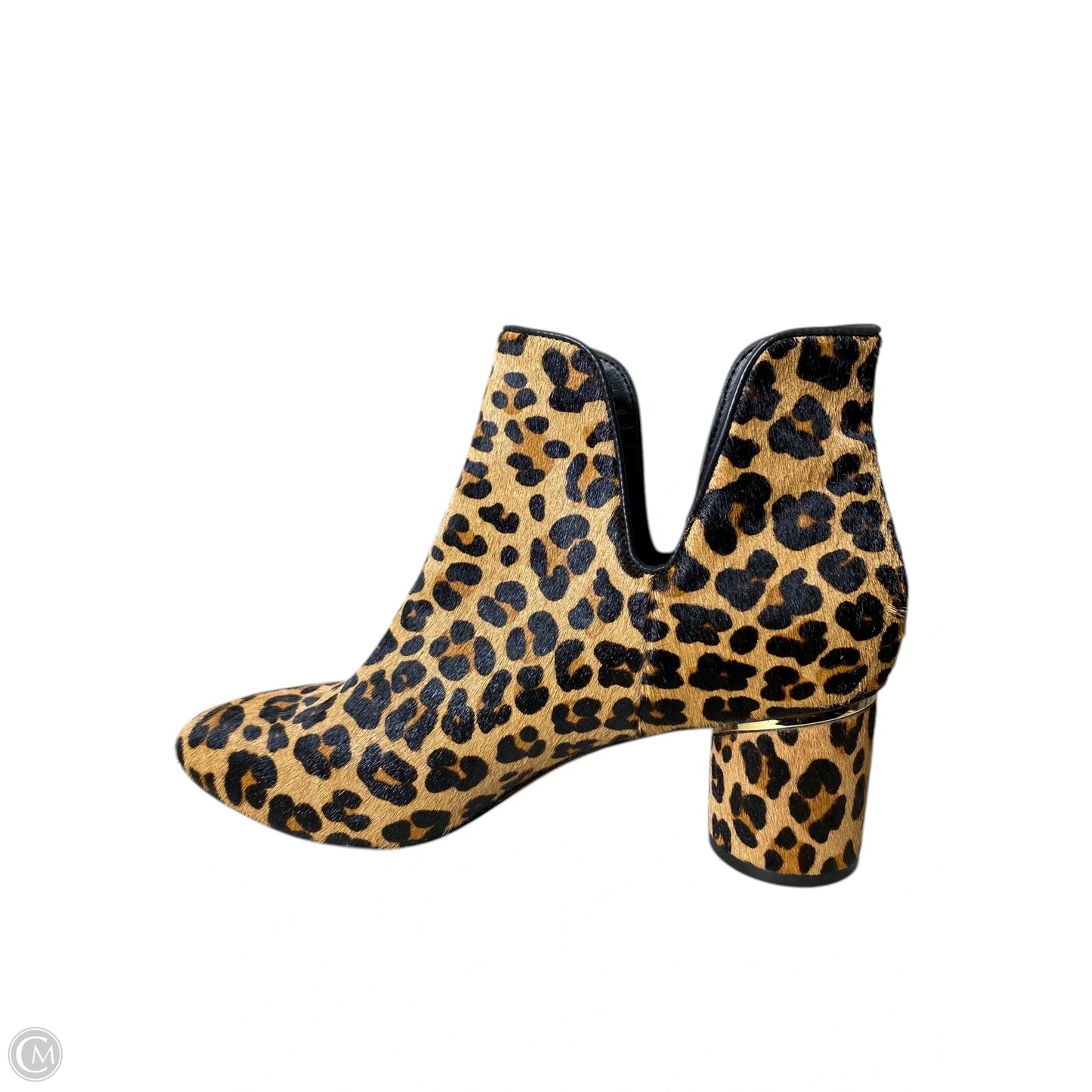 Boots Ankle Heels By Chicos In Animal Print, Size: 8