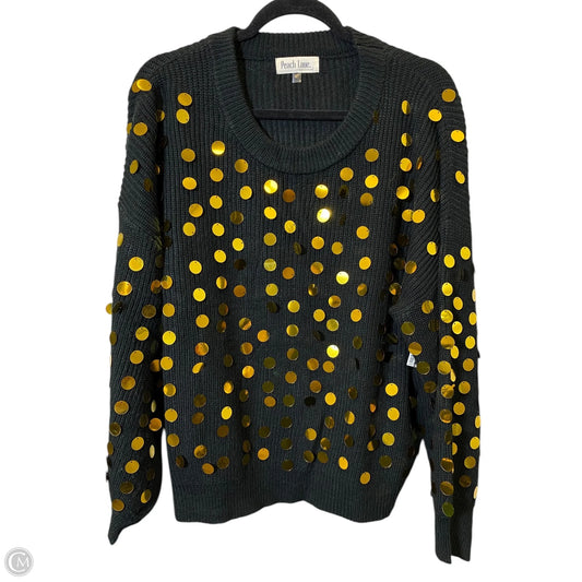 Sweater By Peach Love California In Black & Gold, Size: S