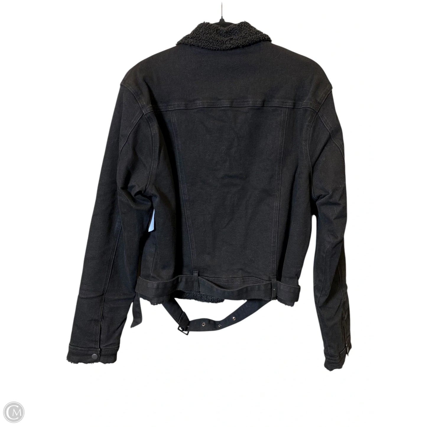Jacket Denim By Clothes Mentor In Black, Size: L