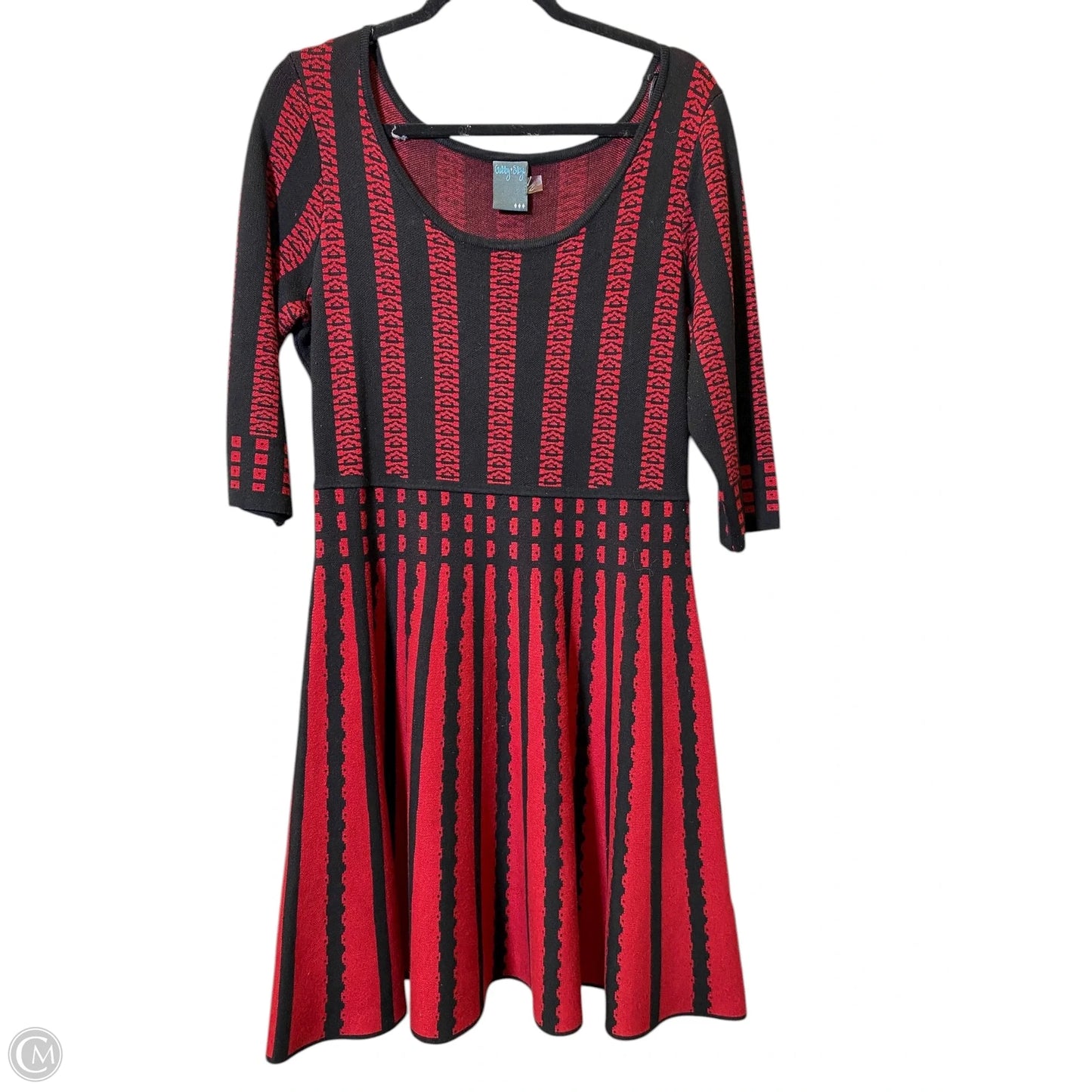 Dress Sweater By Gabby Skye In Black & Red, Size: Xl