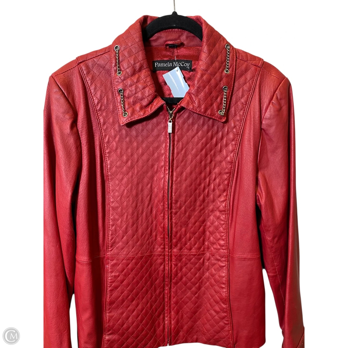 Jacket Leather By Pamela Mccoy In Red, Size: L