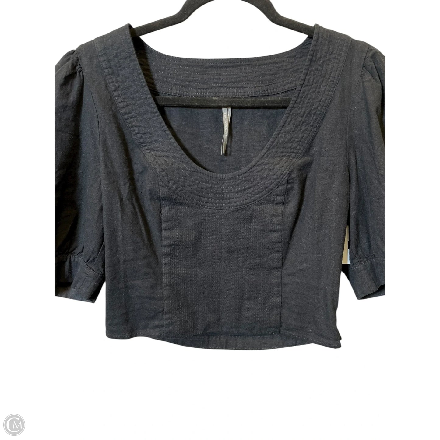 Top Short Sleeve By Anthropologie In Black, Size: S