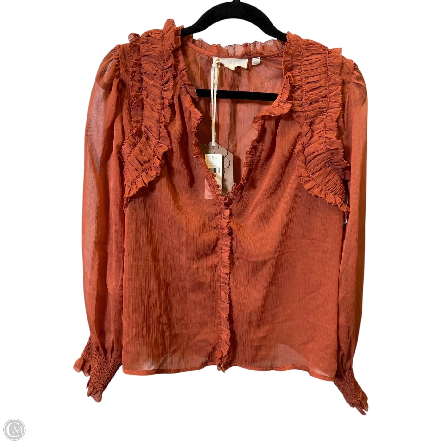 Blouse Long Sleeve By Forever That Girl In Orange, Size: S