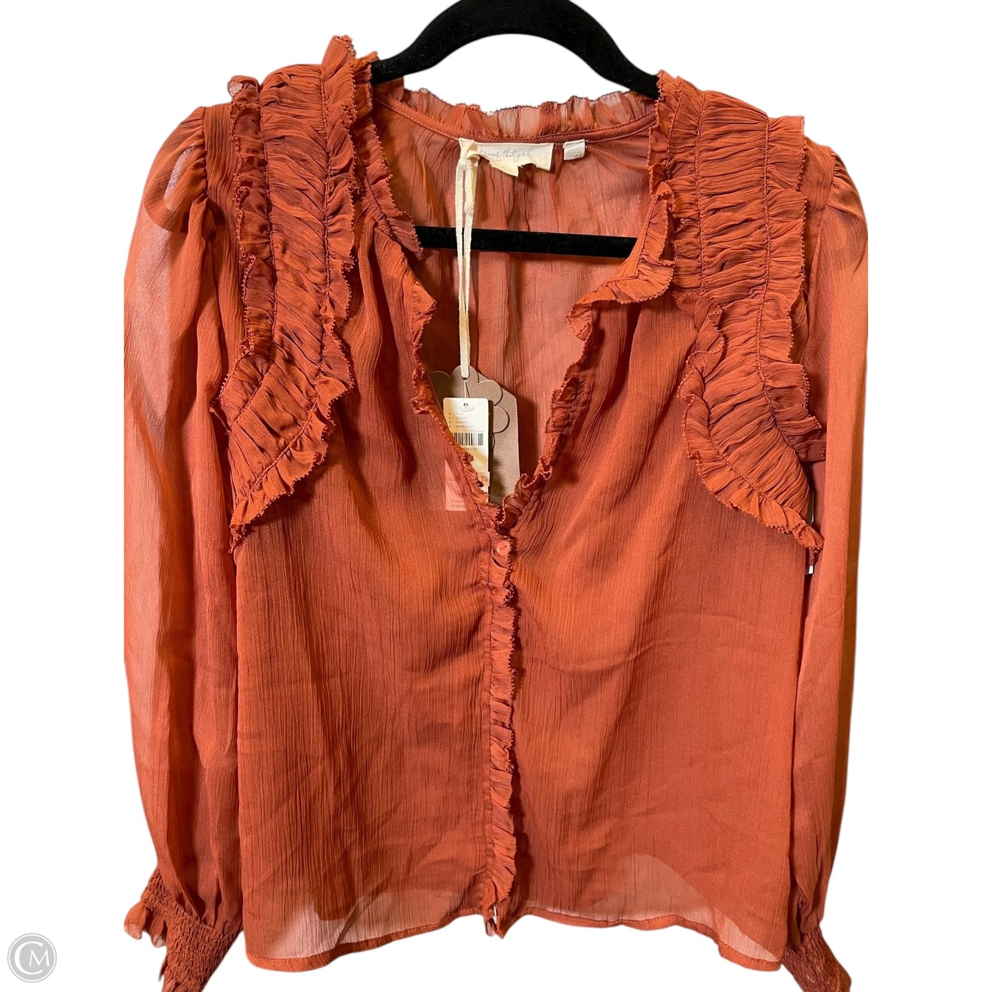 Blouse Long Sleeve By Forever That Girl In Orange, Size: S