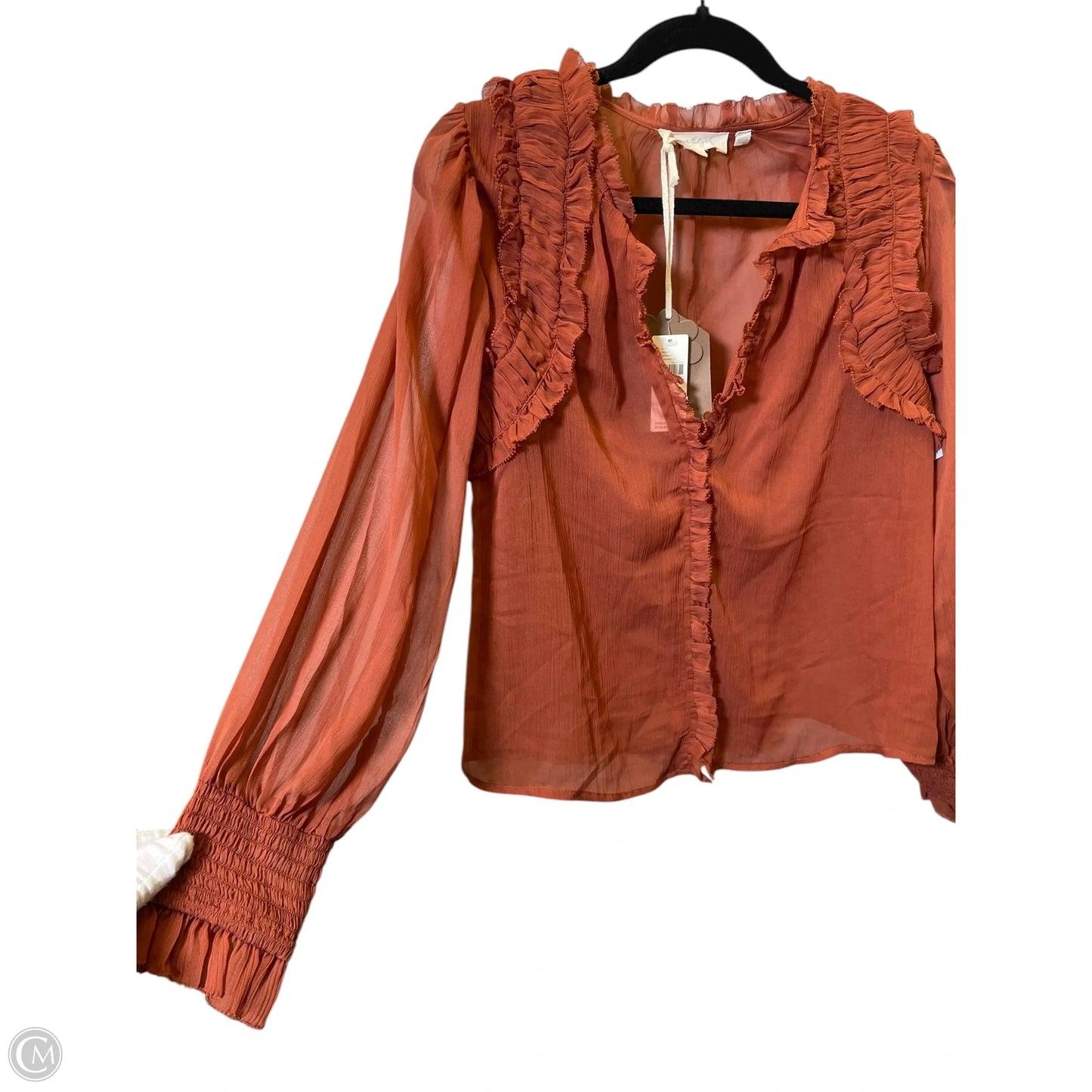 Blouse Long Sleeve By Forever That Girl In Orange, Size: S