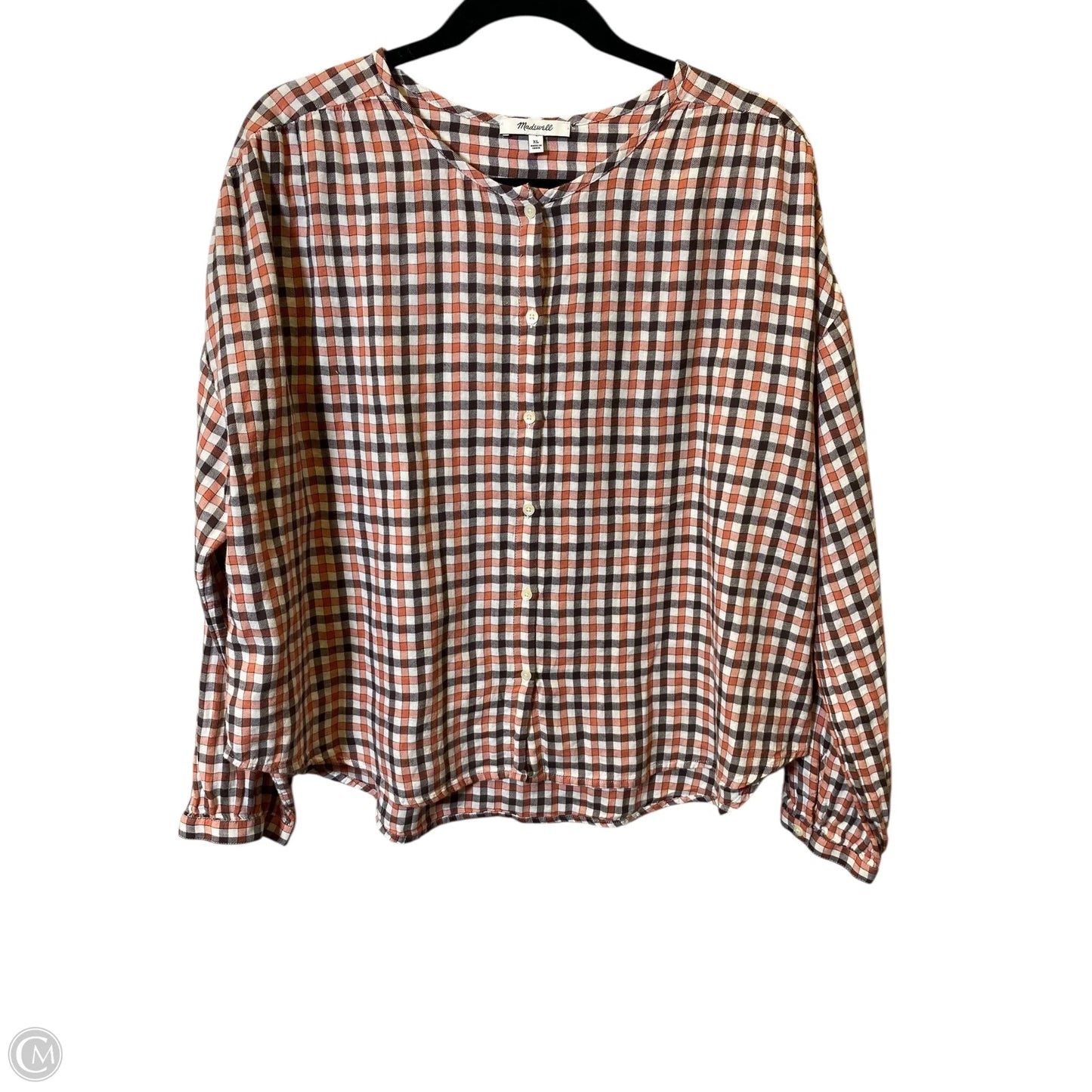 Blouse Long Sleeve By Madewell In Multi-colored, Size: Xl