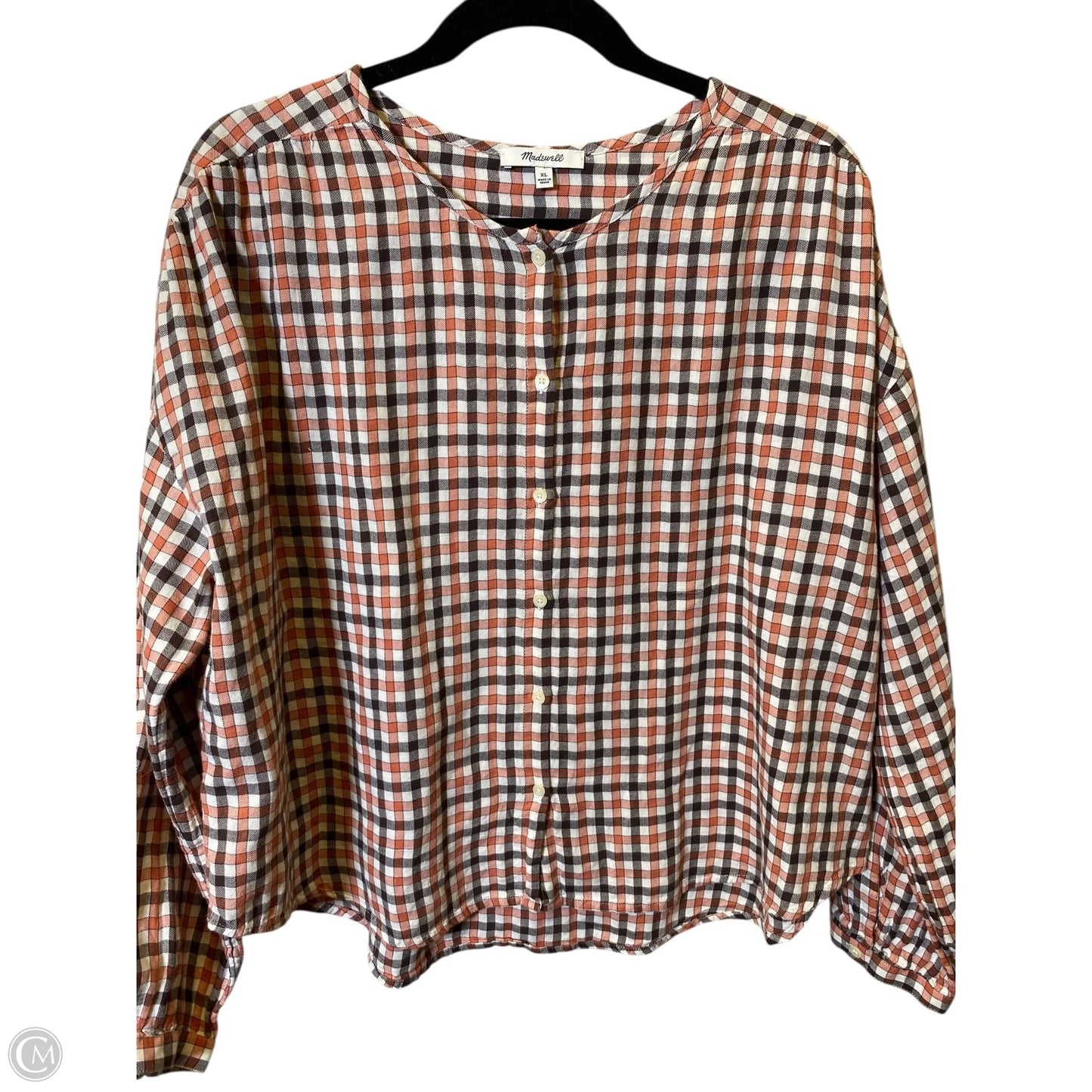 Blouse Long Sleeve By Madewell In Multi-colored, Size: Xl