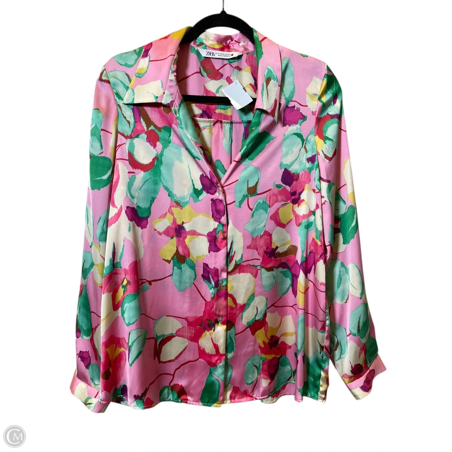 Top Long Sleeve By Zara In Multi-colored, Size: M