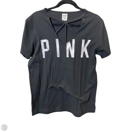 Top Short Sleeve By Pink In Black, Size: S