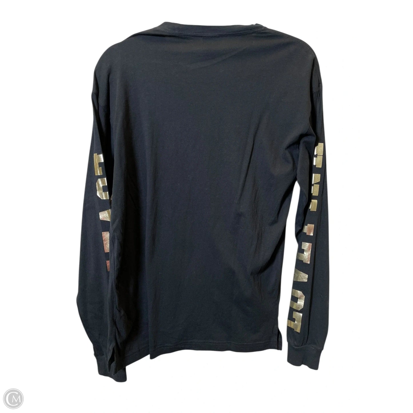 Top Long Sleeve By Pink In Black & Gold, Size: S