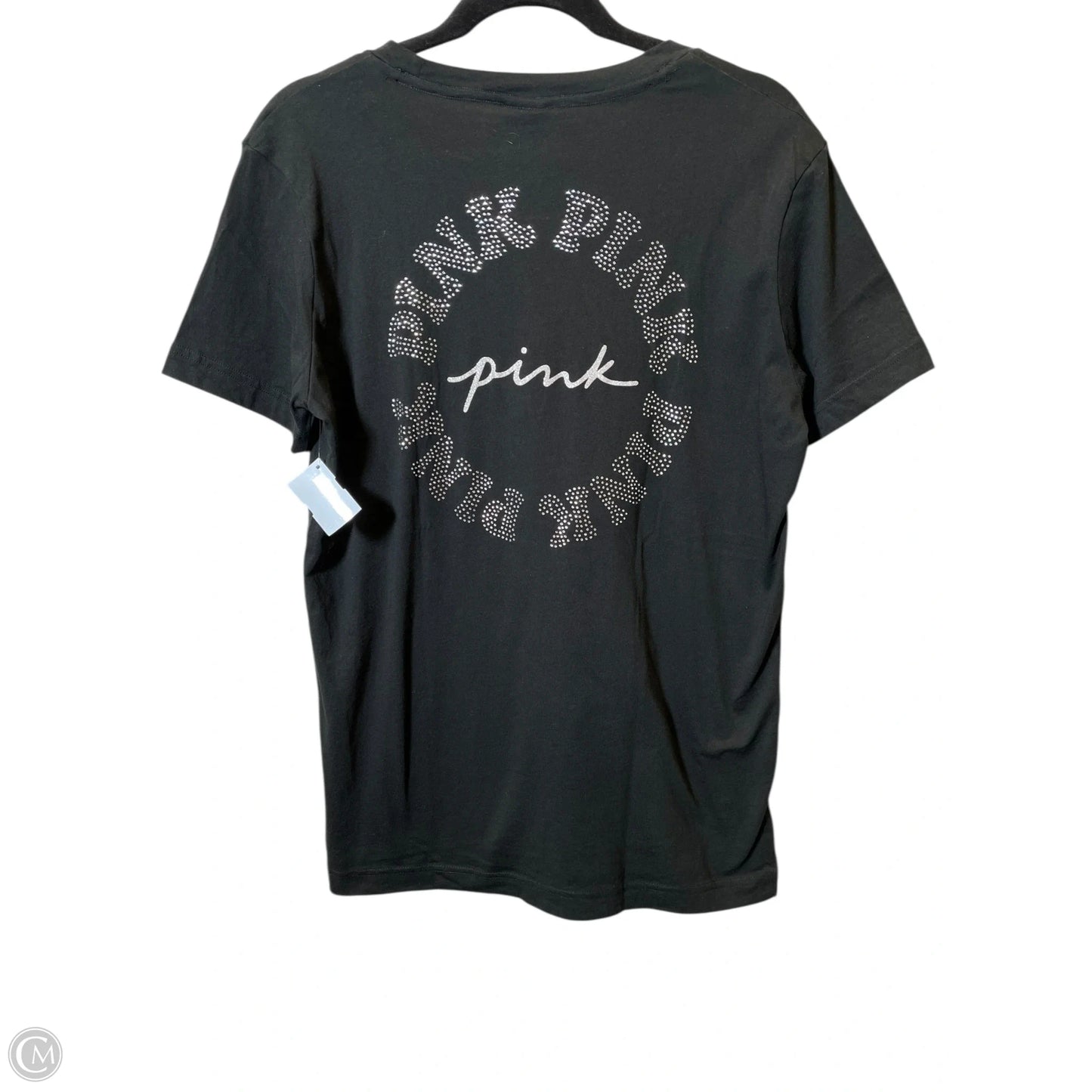 Top Short Sleeve By Pink In Black, Size: M