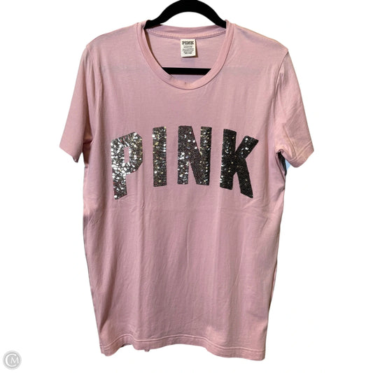 Top Short Sleeve By Pink In Pink & Silver, Size: S