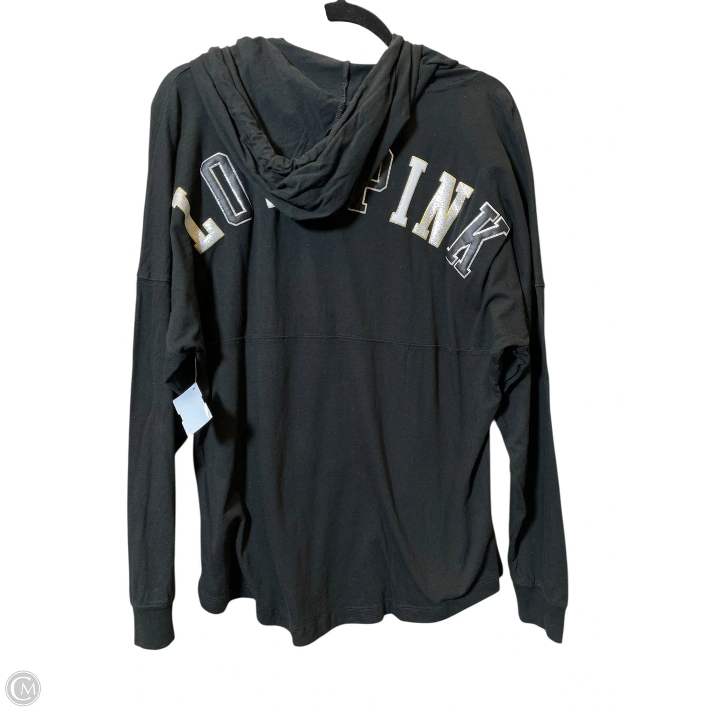 Top Long Sleeve By Pink In Black, Size: S