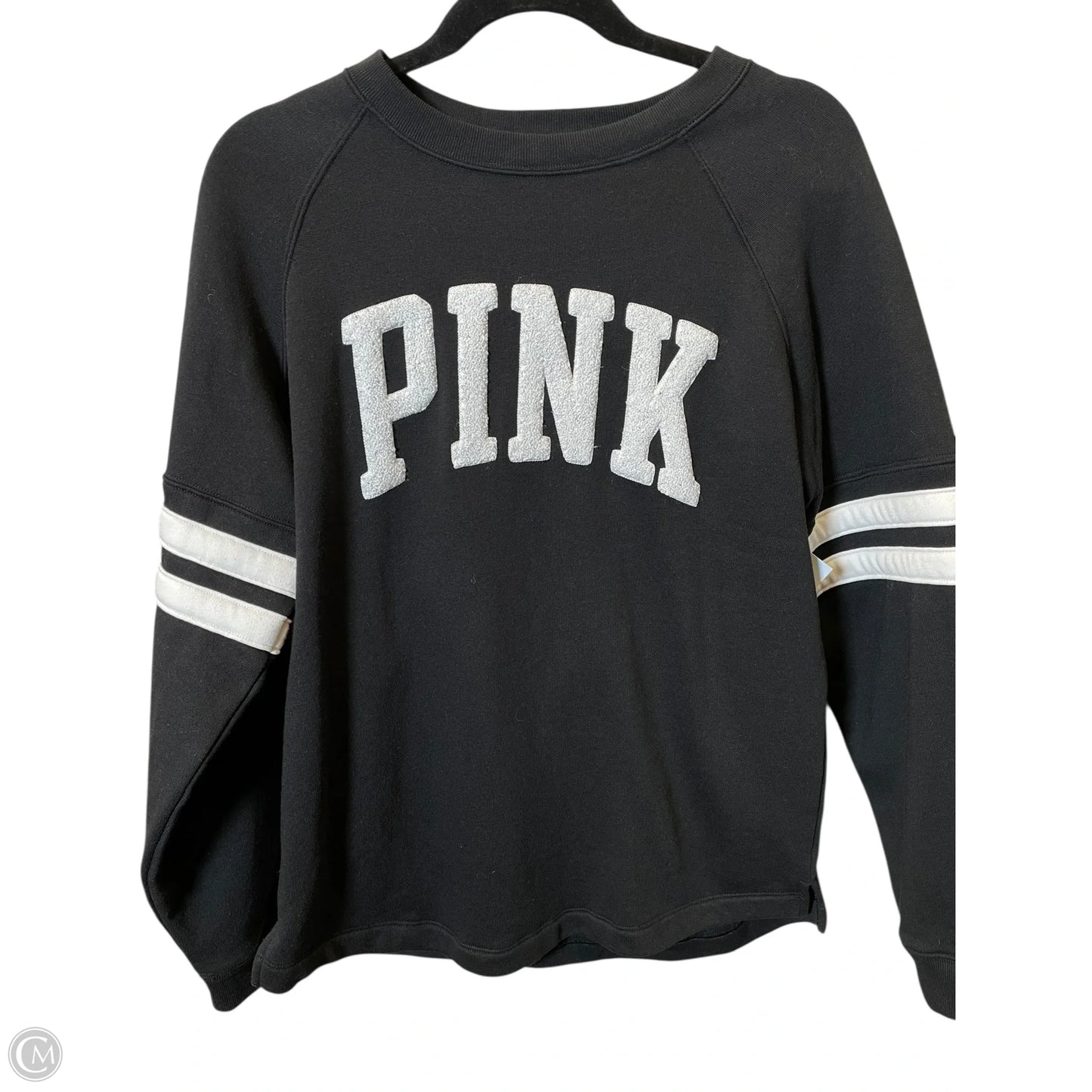Sweatshirt Crewneck By Pink In Black & White, Size: S