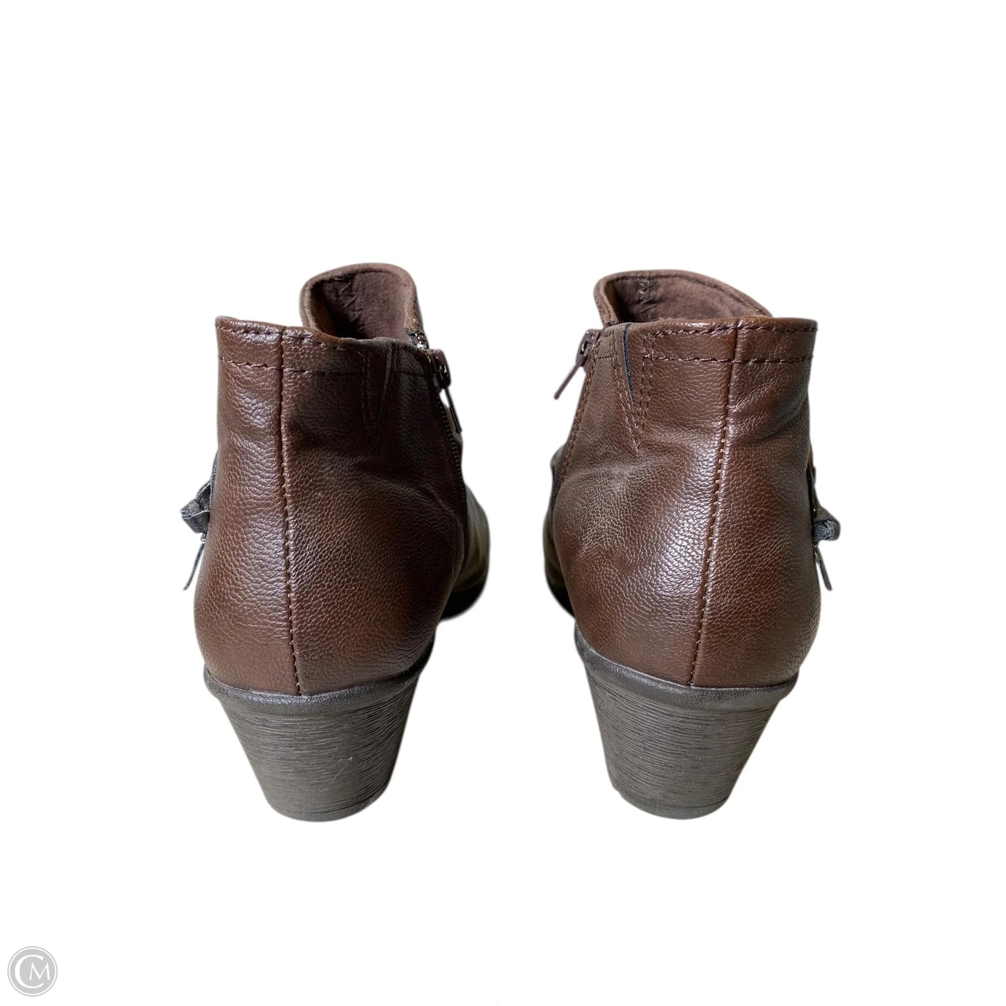 Boots Ankle Heels By Earth Origins In Brown, Size: 9.5
