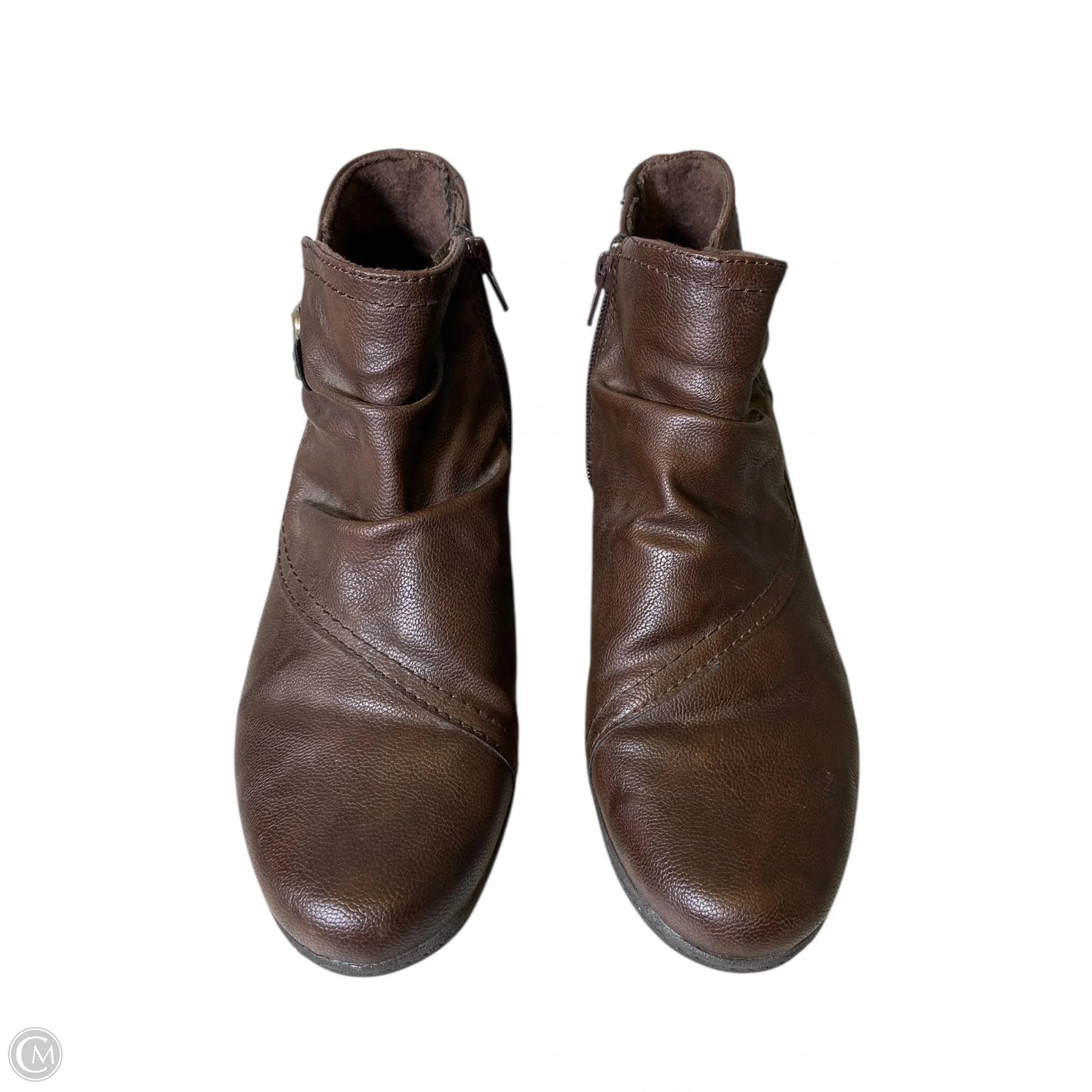 Boots Ankle Heels By Earth Origins In Brown, Size: 9.5