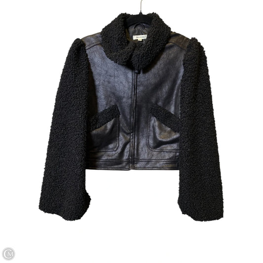 Jacket Faux Fur & Sherpa By Max Studio In Black, Size: M
