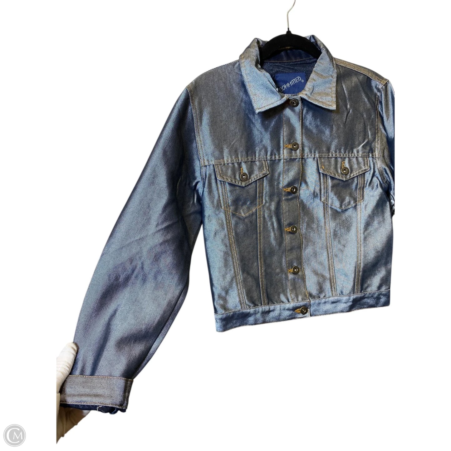 Jacket Denim By Clothes Mentor In Blue, Size: M
