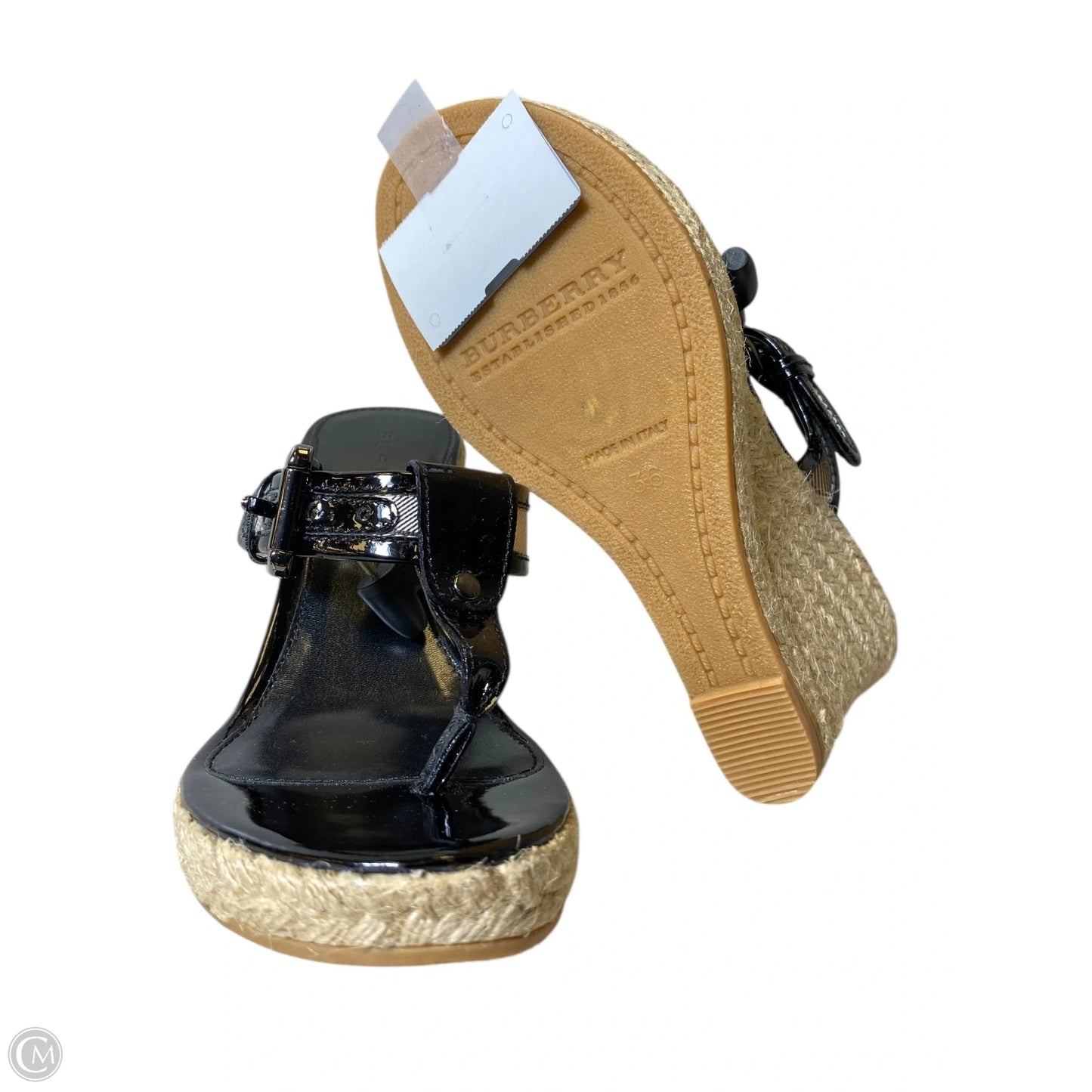 Shoes Luxury Designer By Burberry In Black, Size: 5.5