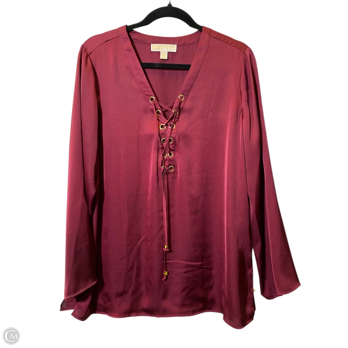 Top Long Sleeve Designer By Michael Kors In Maroon, Size: L