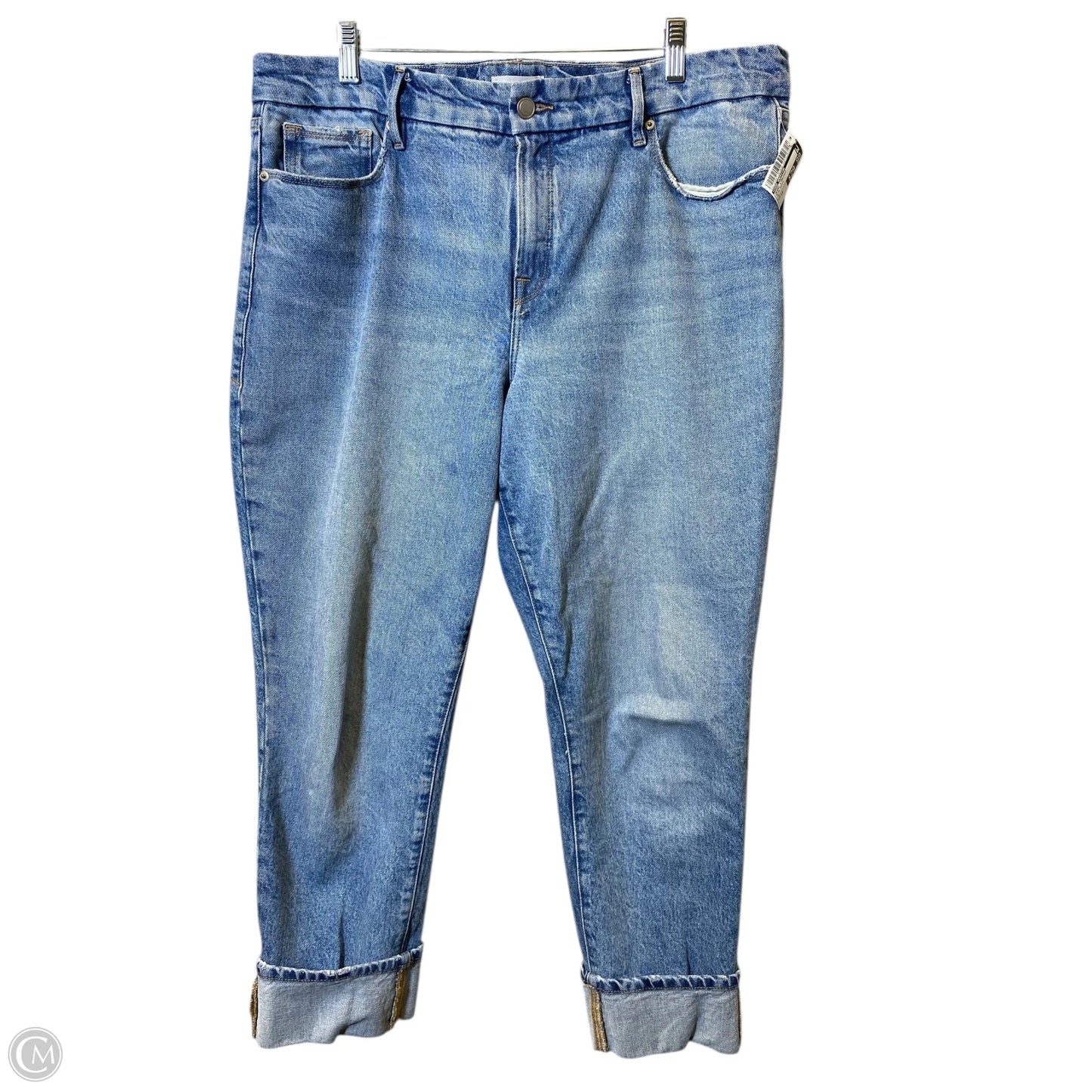 Jeans Straight By Good American In Blue Denim, Size: 14