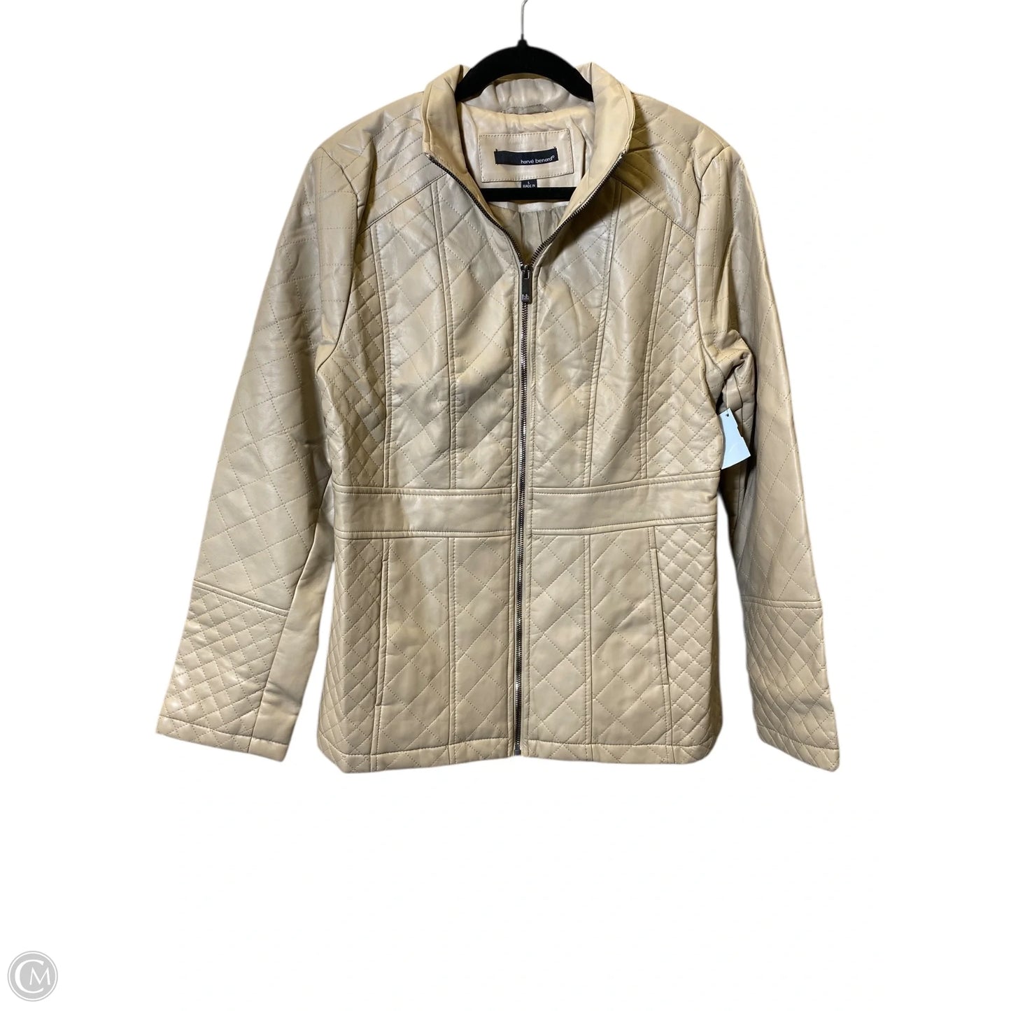 Jacket Moto By Harve Bernard In Beige, Size: L
